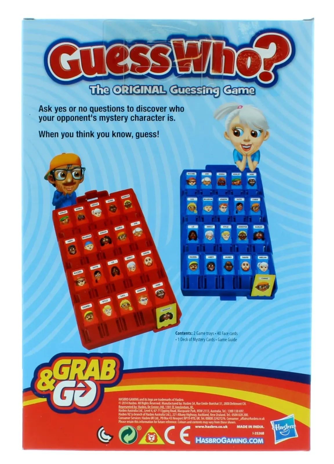 Hasbro Gaming Unisex-mature-themed Grab and Go Guess Who Game  Multicoloured  One Size
