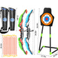 Temi 2 Pack Archery Set - Includes 2 Bows, 20 Suction Cup Arrows & 2 Quivers & Standing Target, Outdoor Light Up Toys For Kids B