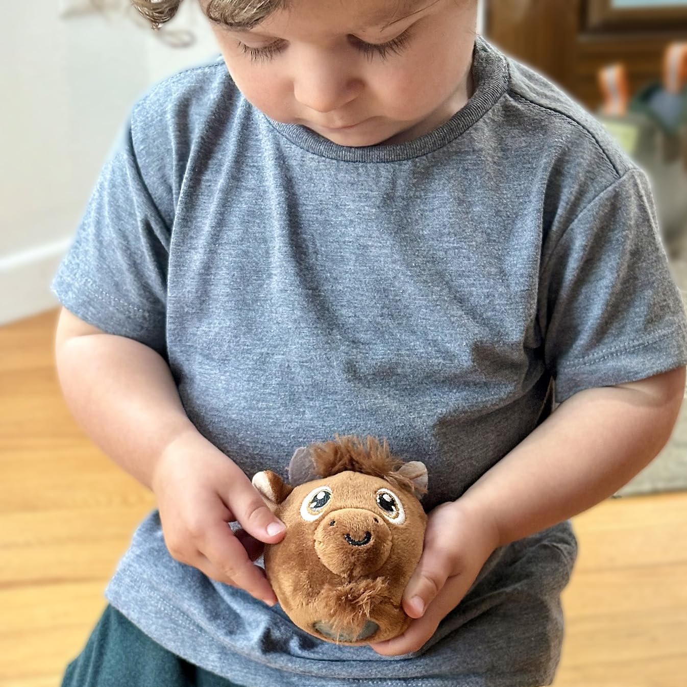 The Petting Zoo Bison Stuffed Animal Plushie, Gifts For Kids, Squishiez Wildlife Animal Squeeze Toy, Bison Plush Toy, 3 Inches