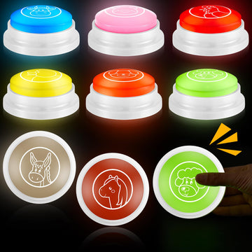 Syhood 8 Pcs Animal Answer Buzzers Game Show Buzzer Animal Sounds Button Assorted Sounds And Colors Buzzers Gifts For Back To School Team Family Game And Trivia Nights(Led Style)