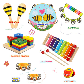 Diffybox Toddler Musical Instruments For Kids,Baby Musical Toys Preschool Educational Wooden Percussion Instruments Toddler Toys