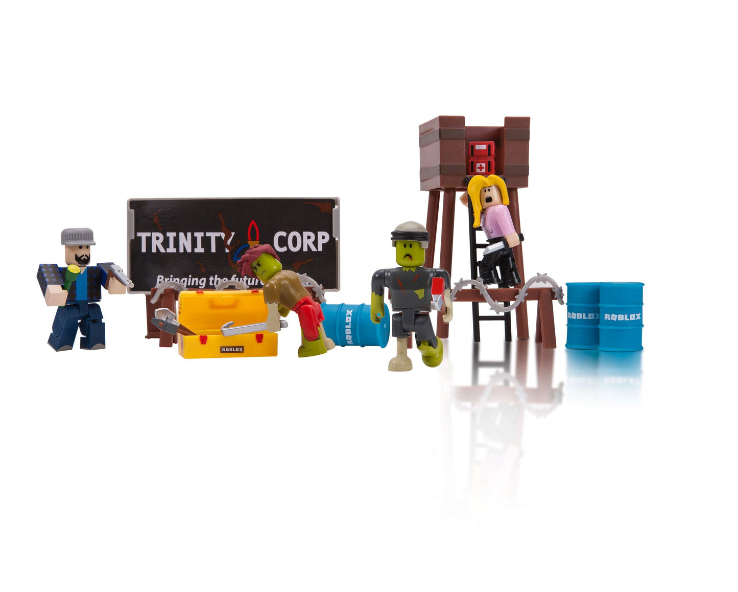 Roblox Zombie Attack Action Collection Playset - Multicolor, Plastic, Model 10761, Includes Exclusive Virtual Item