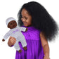 11 Inch Soft Body African American Newborn Baby Doll In Gift Box - Doll Pacifier Included