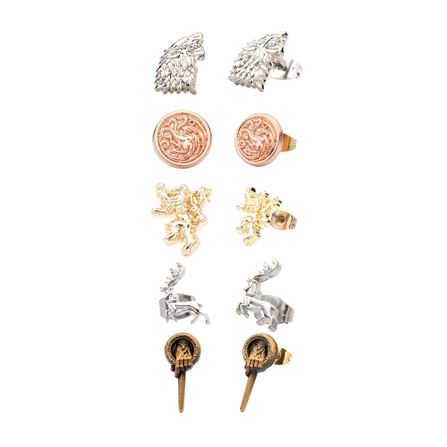 Game Of Thrones House Sigils Stud Earring 5-Pack