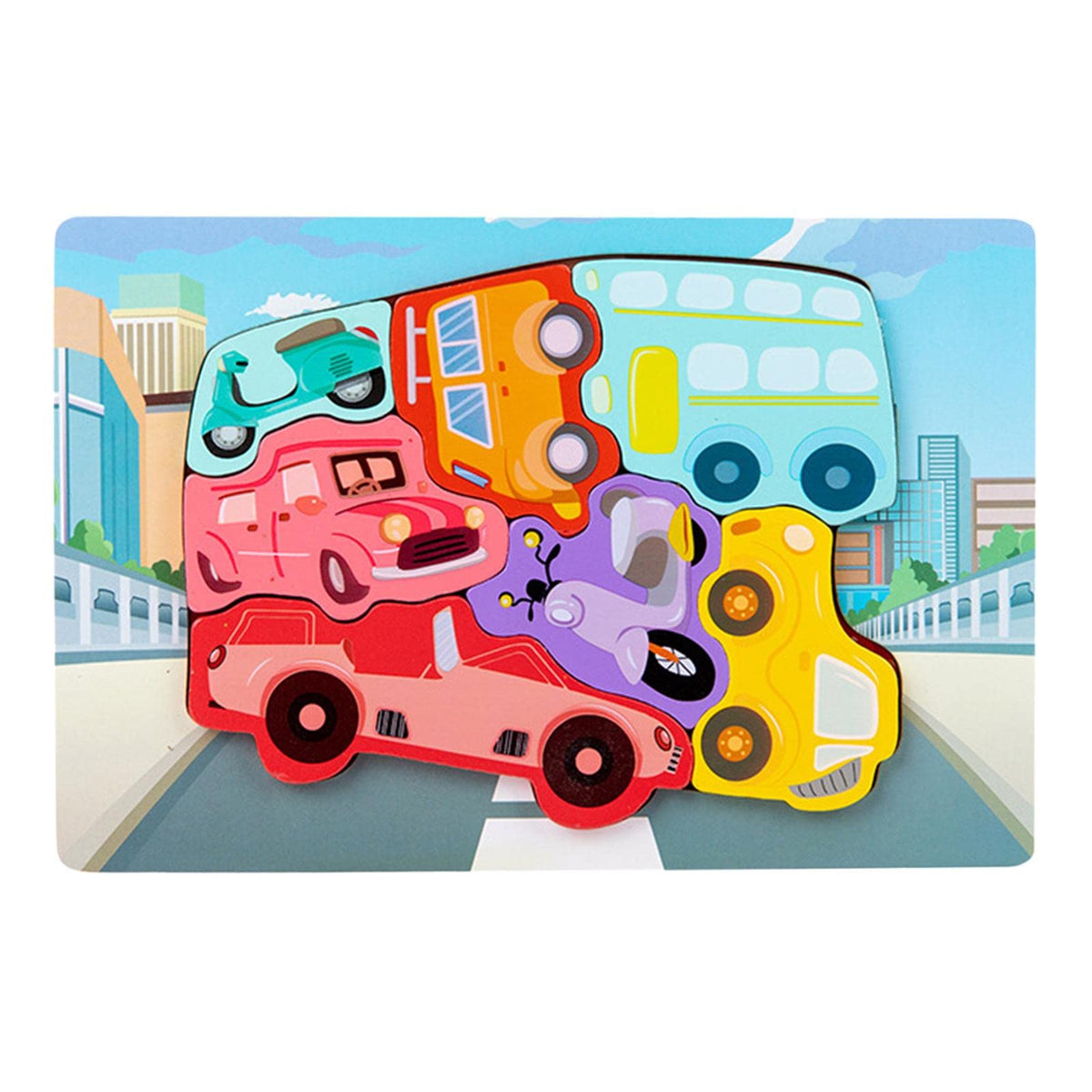 Ilsmysutra Puzzles Wooden Jigsaw Colors Shapes Cognition Cartoon Boy And Girl Transportation|Toys For Baby|Developmental Baby To