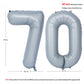 40 In Matte Gray Number Balloons Helium Foil Mylar Balloon Birthday Party Banquet Decoration 70