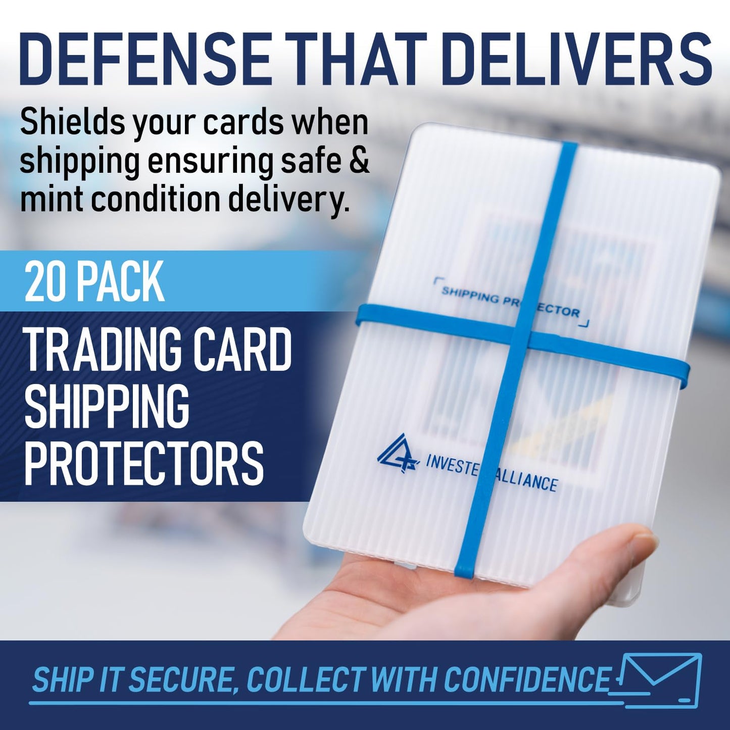 enhanced Bundle Trading Card Shipping Protector with Rubber Bands | Graded Cards Protectors  Sports Trading Card Shipping Supplies Packaging  TCG Baseball Cards Shippings Shield.
