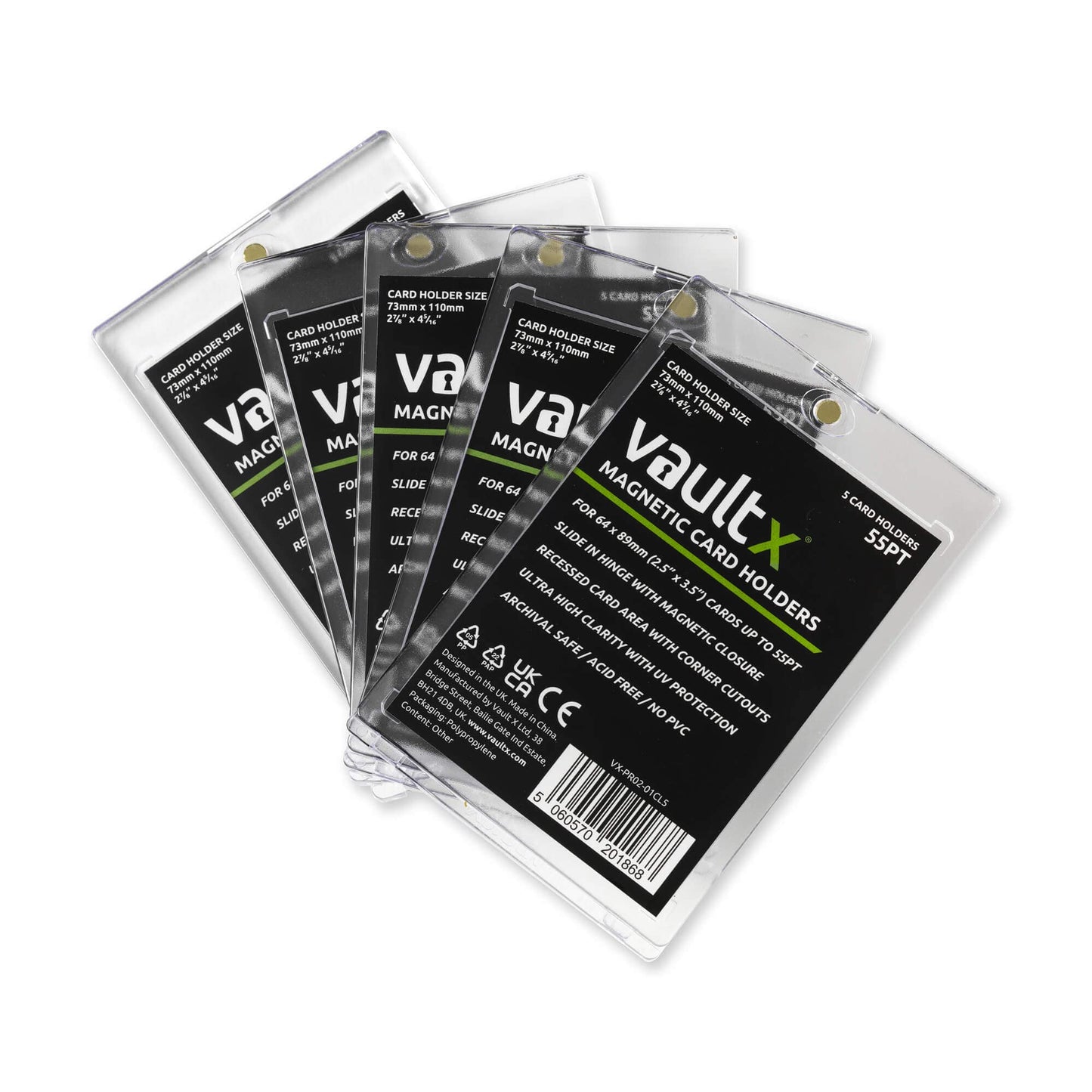 Vault X Magnetic Card Holders 35pt for Trading Cards, One Touch Hard Cases with UV Protection, Clear Display for Collectible Car