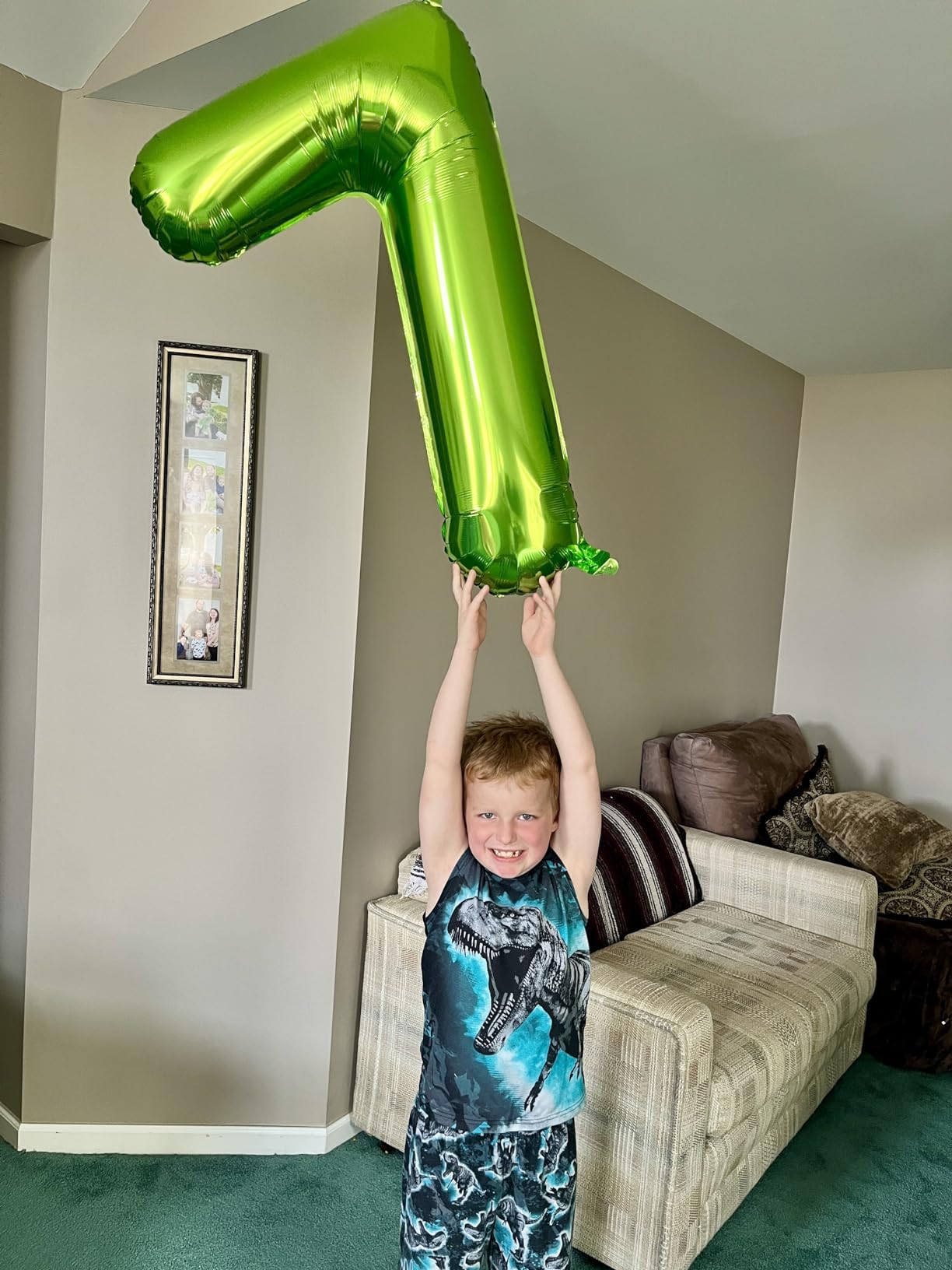 40 Inch Number 2 Balloon Light Green Birthday Decorations For Boys Girls, Hunter Green Two Balloons Number For Dinosaur Birthday