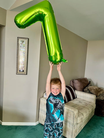 40 Inch Number 7 Balloon, Forestlight Green Jumbo Large Seven Birthday Party Supplier, Mylar Foil Big Balloon Number For 7 17 27