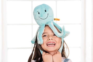 Steiff Ockto Octopus, Premium Octopus Stuffed Animal, Octopus Toys, Stuffed Octopus, Octopus Plush, Sea Stuffed Animals, Ocean Toys, Ocean Plush, Soft Cuddly Friends (Turquoise, 11')