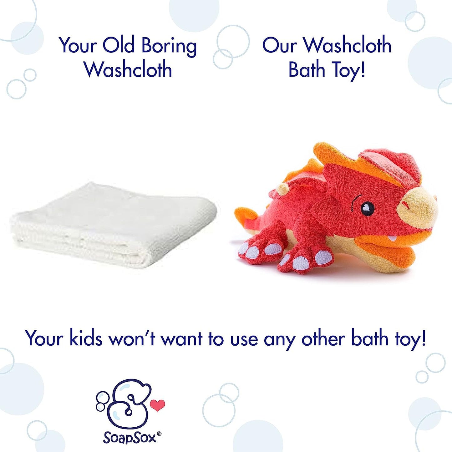 Soapsox Kids Exfoliating Bath Scrub (Scorch The Dragon) - Soft Animal Toy Wash Cloth Sponge With Soap Pocket Insert - Fun Loofah Characters For Babies, Kids And Children