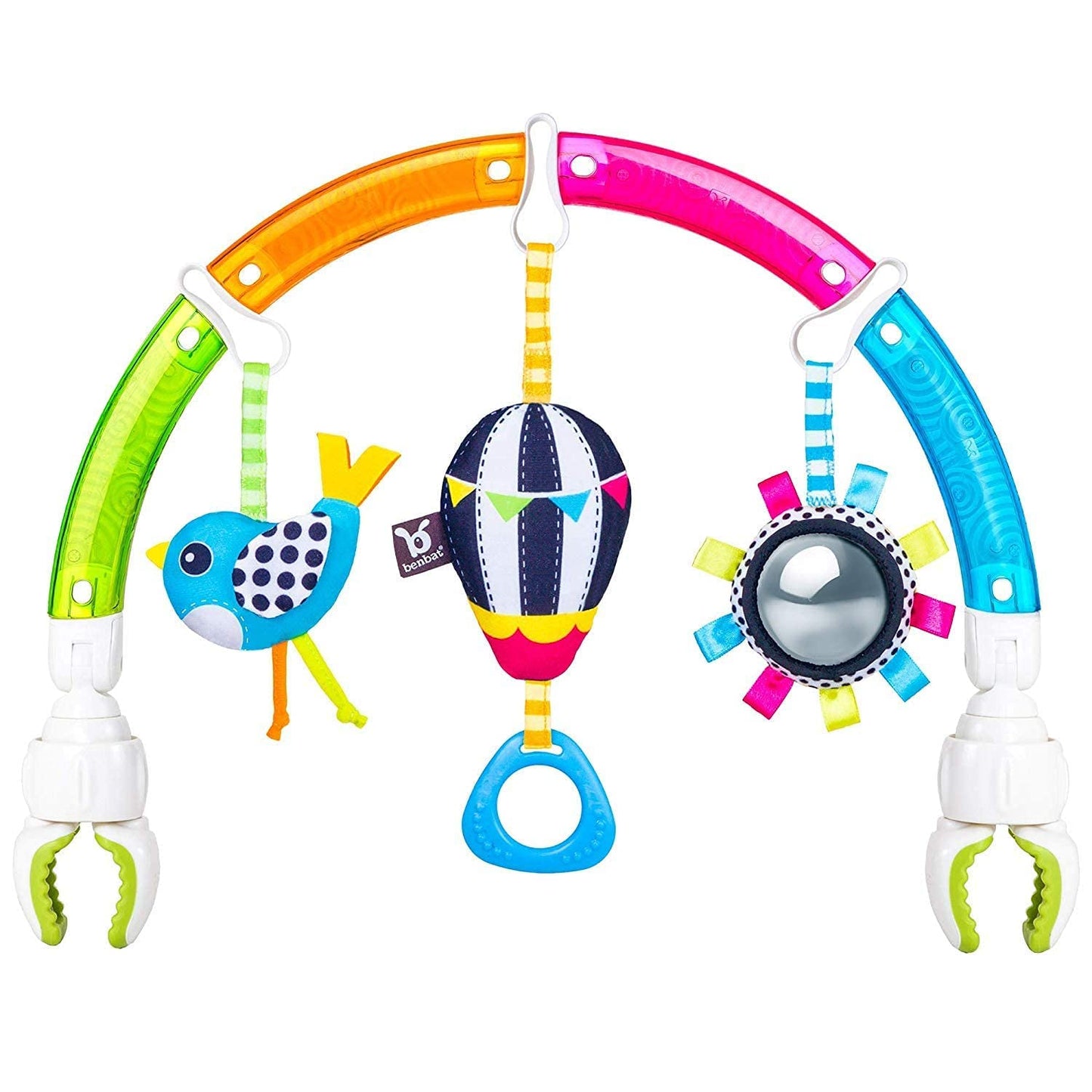 BENBAT Baby Stroller Arch Toy, Adjustable Rainbow Dazzle Friends, 1 Count, Plastic, Model AR151, Balloon Color