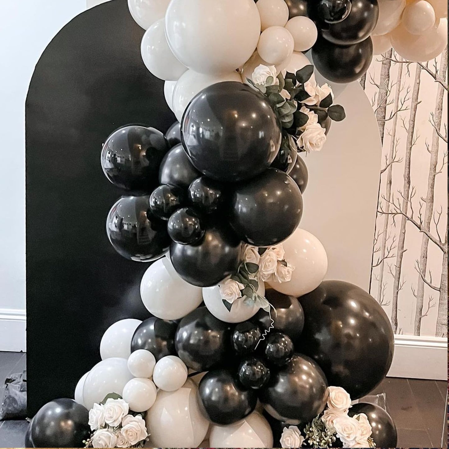 Black And White Balloons, 67Pcs 12 Inch White Black Thickened Latex Balloons For Birthday, Anniversary, Wedding, Graduation Part