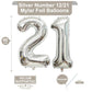 LHOAVWE 40 Inch Silver 21 Number Balloons - Giant Foil Mylar Helium Balloons for 12th & 21st Birthday Party Decorations