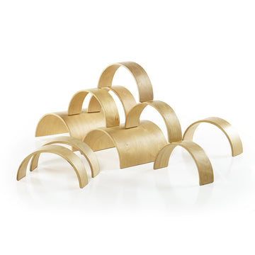 Guidecraft Arches And Tunnels: Set Of 10 Includes 2 Tunnels And 8 Arches, Educational Stacking Blocks Play Set For Kids