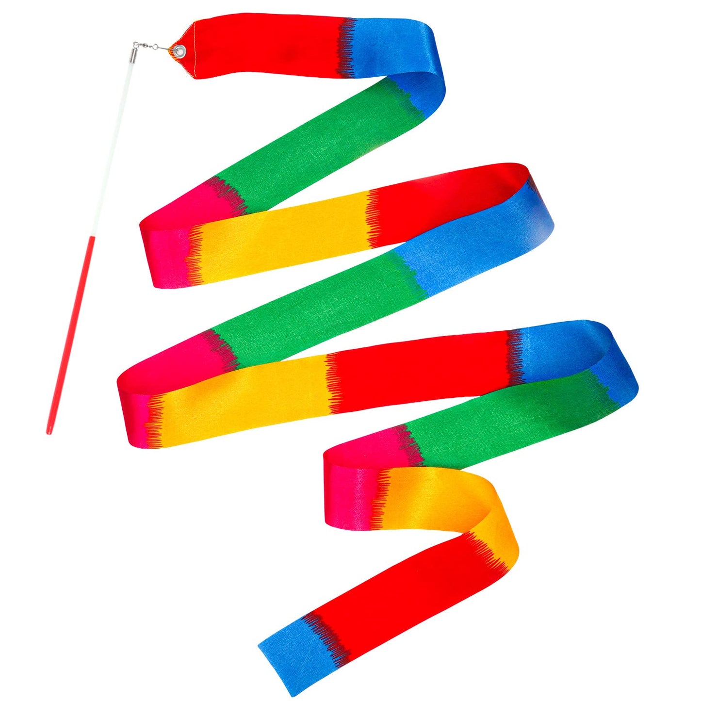 Hiunicorn 12Pcs Rainbow Dance Ribbons Party Favors For Girls Rhythmic Gymnastics Ballerina Birthday Party Streamers Decoration, Kids Circus Carnival Ribbon Silks Sticks Wands