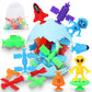 Suction Bath Toys For Kids, 20 Pcs No Hole Outer Space Bath Toy With Eggshell & Bag, Silicone Suction Cup Toys, Sensory Window B