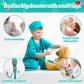 Parttely Doctor Costume For Kids, Halloween Costumes Career Day Costume For Kids Aged 3-8, Kids Scrubs With Lab Coat