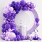 Nisocy 124Pcs Purple Balloons Garland Arch Kit, 18In 12In 10In 5In Different Size Macaron Matte Dark Purple Metallic Purple Ball