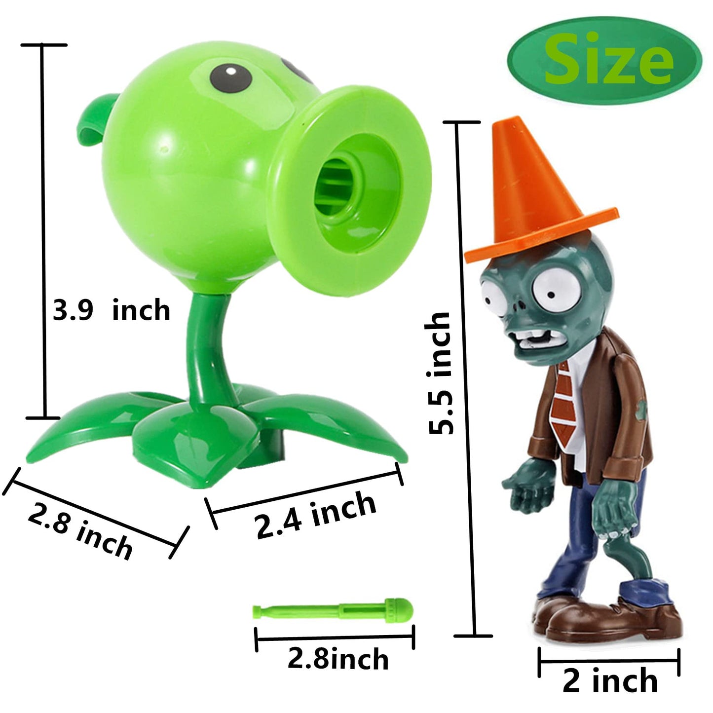 JHESAO 2 PCS Plants and Zombies Toys Action Figures Zombies PVZ Toys Set 1 2 Series Great Gifts for Kids and Fans Birthday and Christmas Party