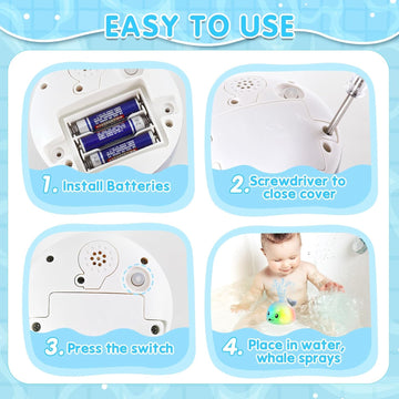 Gigilli Light Up Whale Bath Toys for Baby Boys 0-3 Years, Small, Blue - Fun Fountain for Kids 1-3, 6-12 Months, Safe Playtime