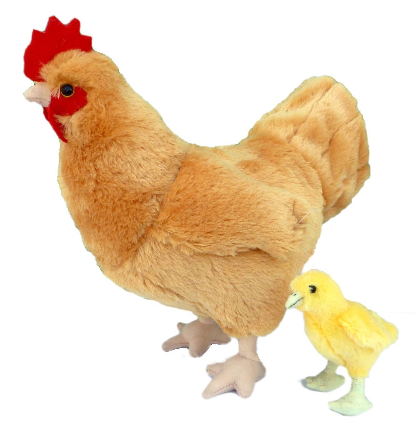 Adore 12' Standing Goldie The Hen Chicken With Baby Chick Plush Stuffed Animal Toy