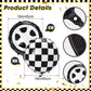 Charnoel 22 Pcs Race Car Balloons Inflatable Traffic Light, Foil Checkered and Tire Balloons, Transportation Decor for Construct