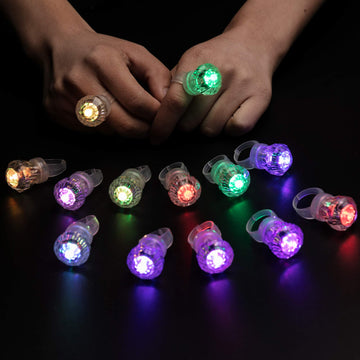 Midafon 60 Pack led Glow Rings Light up led Rings Glow Flashing led Rings Diamond Light up Rings Glow in The Dark Rings Glow Rin