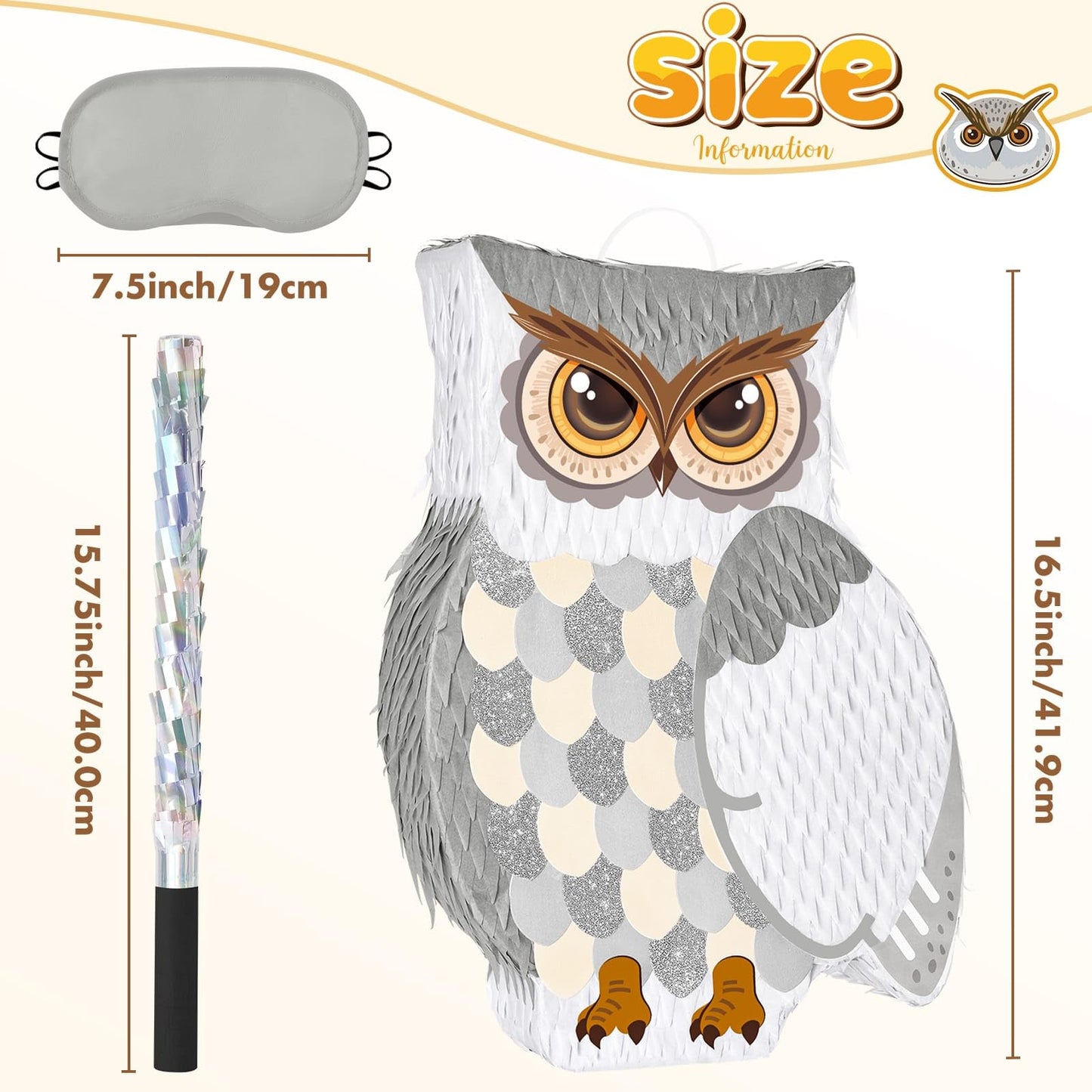 WERNNSAI Night Owl Piata - Owl Wicked Pinata Hanging Woodland Forest Party Decorations for Kids Birthday Animal Shower Party Gam