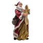 Napco Whimsical Red Santa With List And Cardinal 13.75 X 6.75 Resin Stone Decorative Figurine