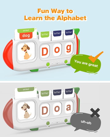 Alphabet Talking Flash Cards For Kids 3+ Years Old, Spelling Games, Teach Kids Abc Letters & Words, Montessori Learning Toys, Co