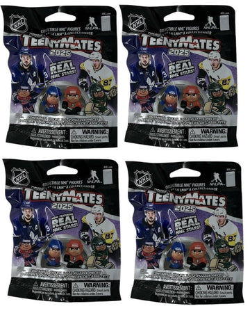 Teenymates Party Animal 2025 NHL Series 11 Hockey Figures Gift Set Party Bundle, Lot of 4 Mystery Packs