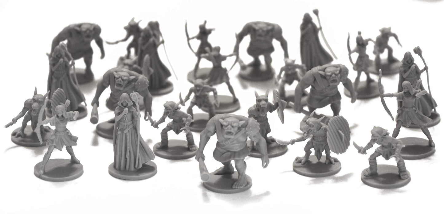 Drunk'N Dragon Dnd Enemies Minis 25 Fantasy Miniatures For Tabletop/Dungeons And Dragons Roleplaying Games - Bulk Minis Unpainted- Monsters Figures Starter Set - Compatible Dnd