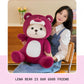 Bilibang Cartoon Plush Teddy Bear Toy, 11" Cotton, Pink Strawberry Bear, Removable Stitchhat