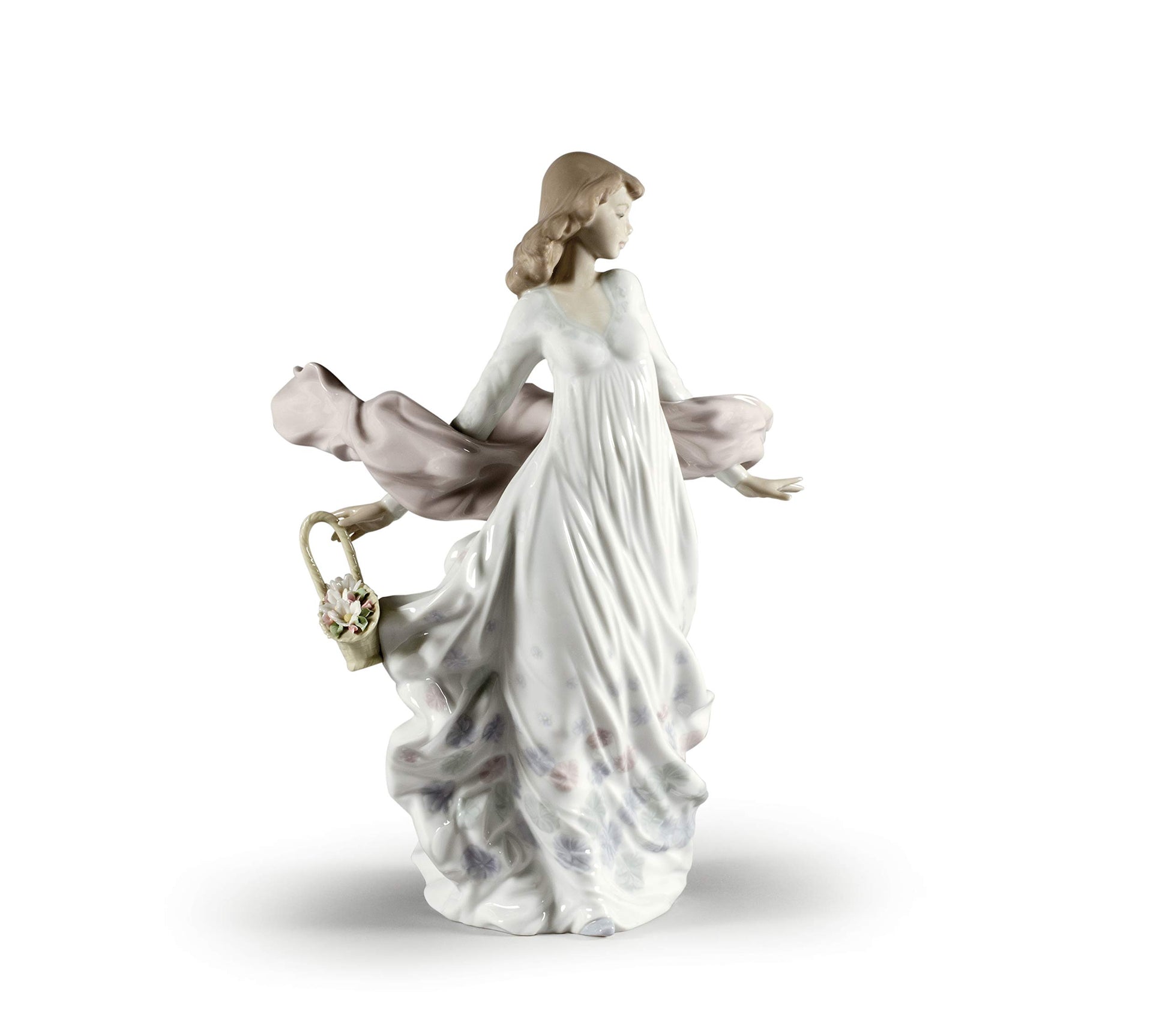 Lladró Spring Splendor Woman Figurine. Porcelain Woman Figure.
