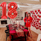 Toniful 40 Inch Red Large Numbers Balloons Number 18 Digital 18 Helium Balloons, Foil Mylar Big Number Balloons For Birthday Par