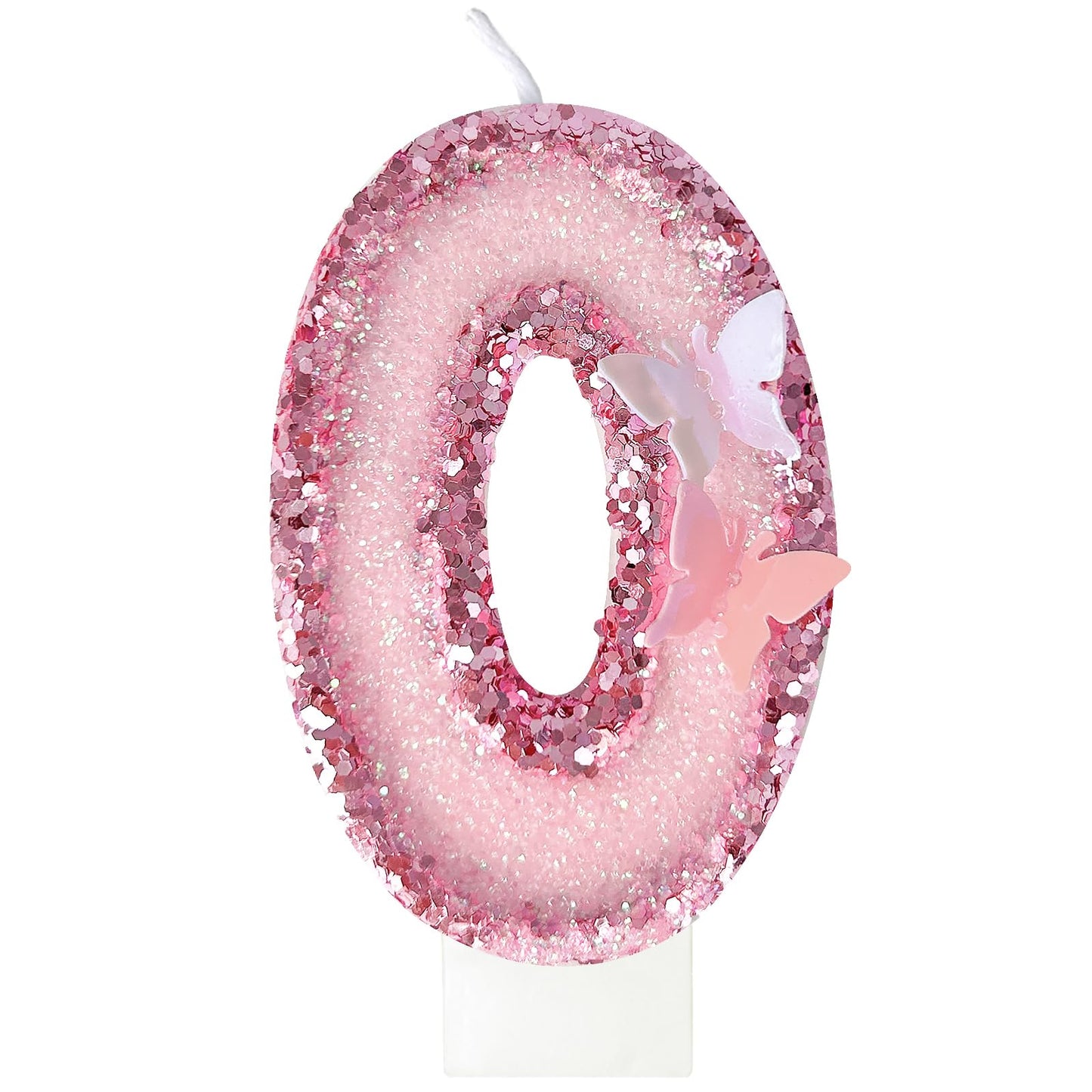 JonesLi Birthday Candles?Glitter Butterfly Cake Toppers Pink Sequins Wedding Numeral Cupcake Decorations?Suitable for Girl and b
