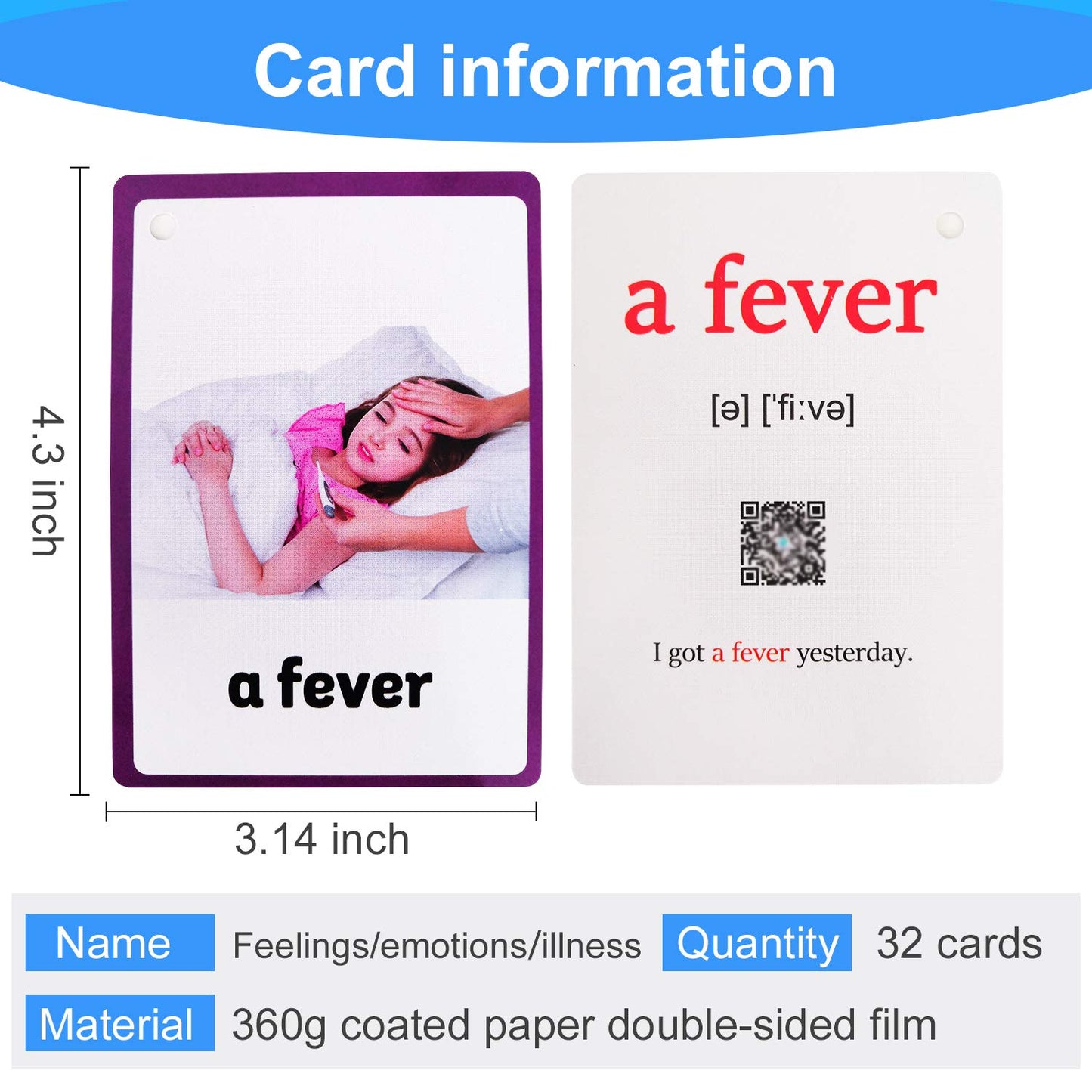 Feelings/Emotions/Illness,Gestures 2 Sets Of English Flash Cards Kids Pocket Card Learning Baby Toys For Children