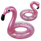 2PCS Flamingo Inflatable Pool Floats mature-themed Kids  Glitters Translucent Inflatable Pool Float for Kids Ages 6+  Fun Beach Floaties Summer Water Party Supplies(2 Size)