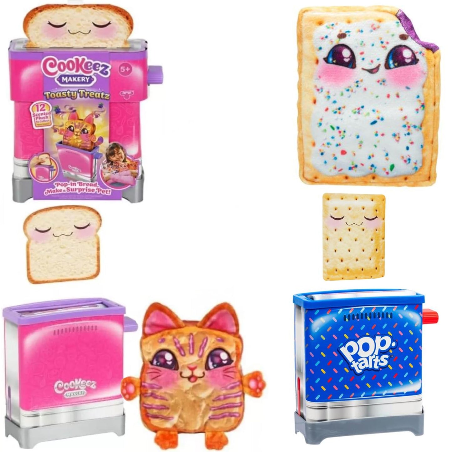 Cookeez Makery 2 Pack Bundle: Pop Tart Toasty Treatz (Scented Plush Assortment) And Cookeez Makery Toasty Treatz Plush Assortmen