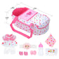 Dontno 12 Inch Baby Doll With Bassinet Bed,Reborn Alive Doll Includes Clothes And Accessories,Bottles,Nipple,Diaper,Burp Cloth,First Baby Dolls For Toddlers 36 Months And Up