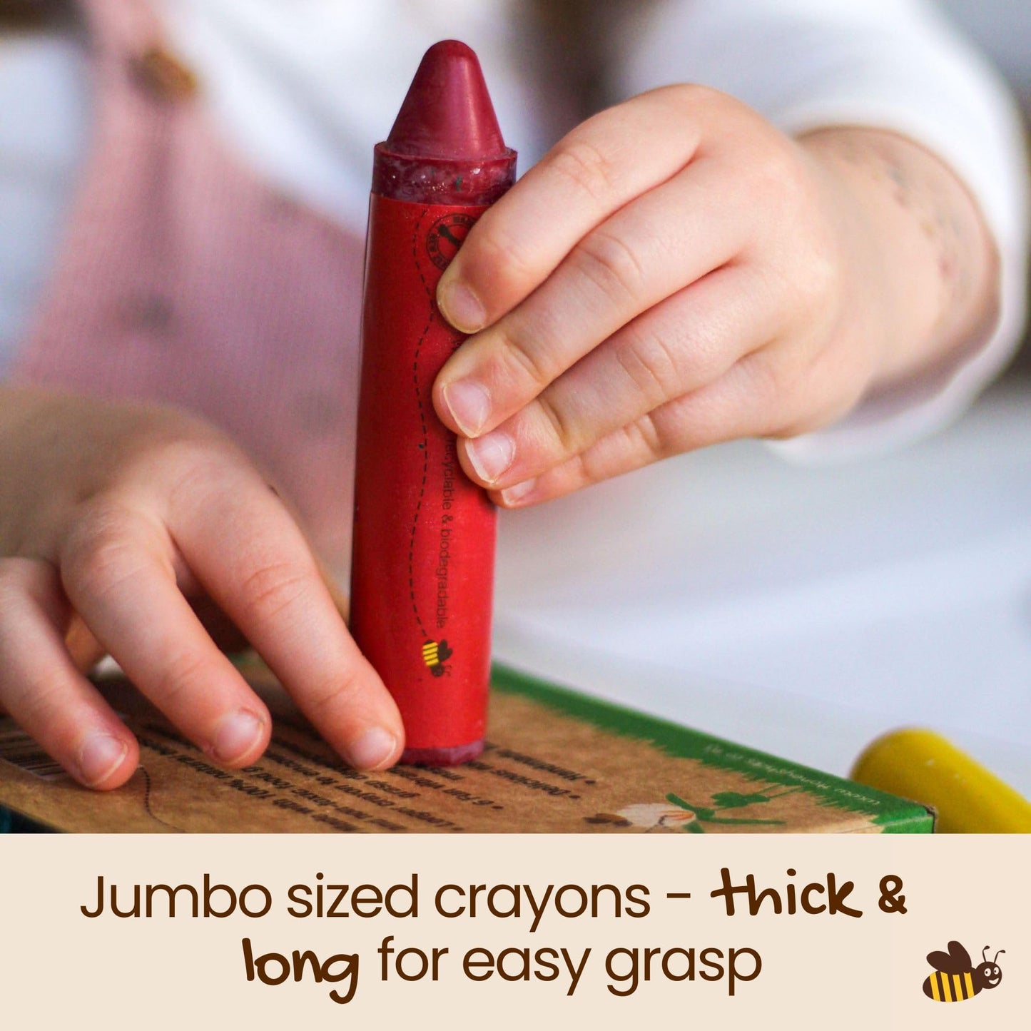 Honeysticks Super Jumbo Crayons (12 Pack) - Non Toxic Crayons for Kids - 100% Pure Beeswax and Food Grade Colors - For Toddlers