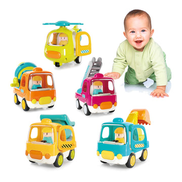 Ctffnny Friction Powered Push And Go Inertia Cars Small Dump Truck With Music Sound And Light Construction Vehicles Toy Trucks 1
