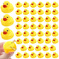 Jttjdb 50-Pieces Float & Squeak Mini Rubber Duck Baby Bath Ducky Sound Shower Toys For Kids