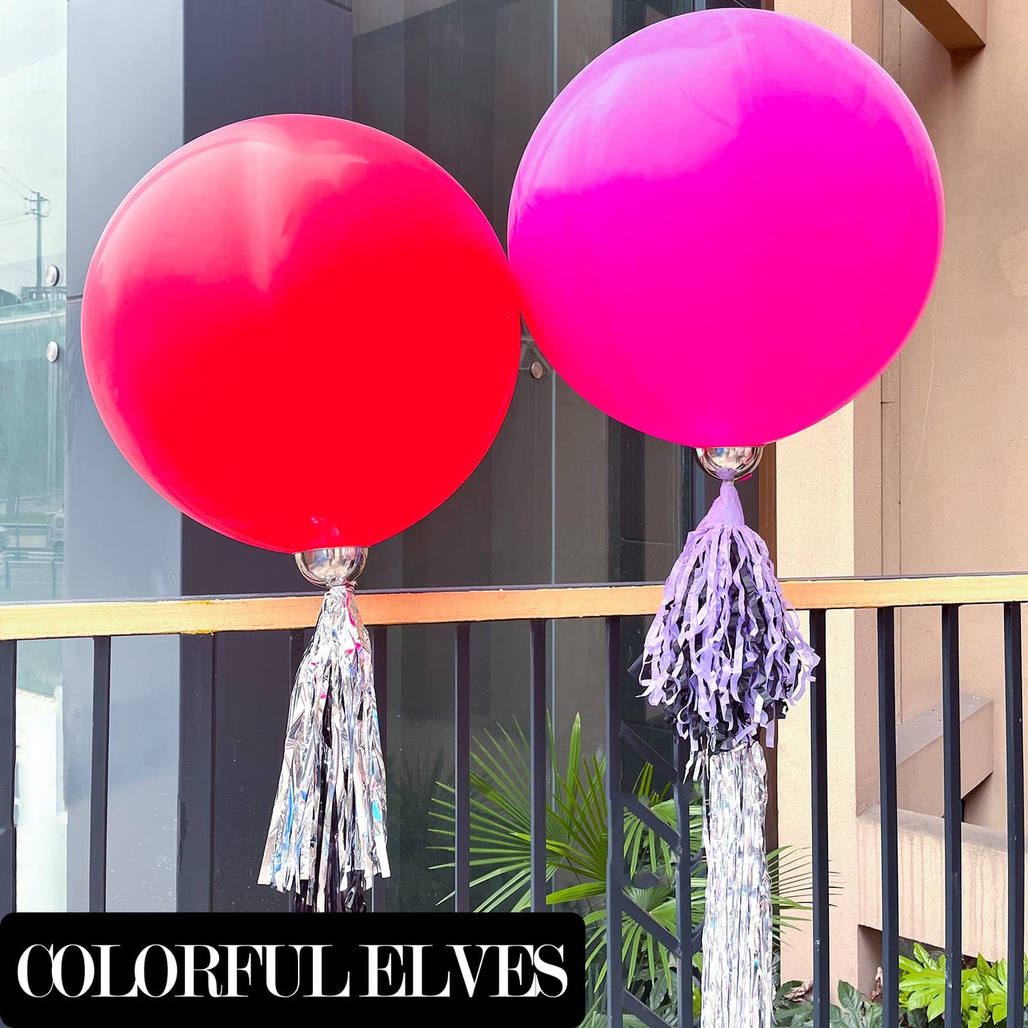 Colorful Elves Large Red Balloons 36 Inches 4 Pack Giant Jumbo Red Latex Party Balloon