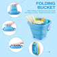 GAPER GO Beach Toys, 3Packs Collapsible Sand Bucket Set with Sand Castle Toys, Animal Molds, Shovel, Beach Essentials for Kids