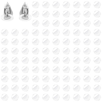Displaymore 100Pcs Round Clear Plastic Model Bases 25Mm/0.98 Inch Wide 2Mm Thick For Gaming Miniatures Or Wargames Role Playing