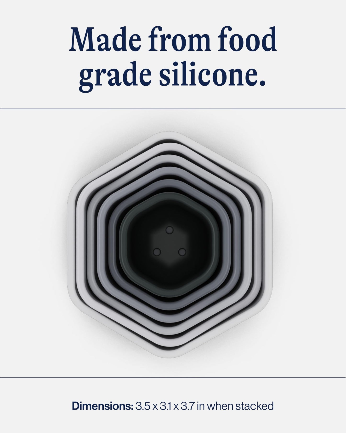 Lalo Stacking Cups - Baby and Toddler Stacking Cups for Bath Time  6 Nesting Cups with Openings - Non-Toxic  BPA-Free Silicone Bath Toy  Easy to Clean for 6 Months And Up - B&W