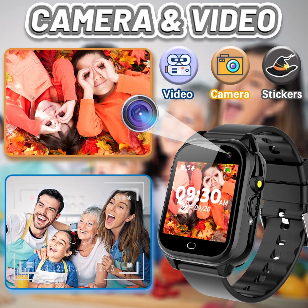 Ovv Kids Waterproof Smart Watch Boys Girls Age 3-12 With 26 Game 1.44'' Hd Touch Screen Music Player Camera Video Recorder 12/24